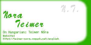 nora teimer business card